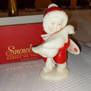 Snowbabies Figurine A Lucky Duck Babies On The Farm Very Sweet New